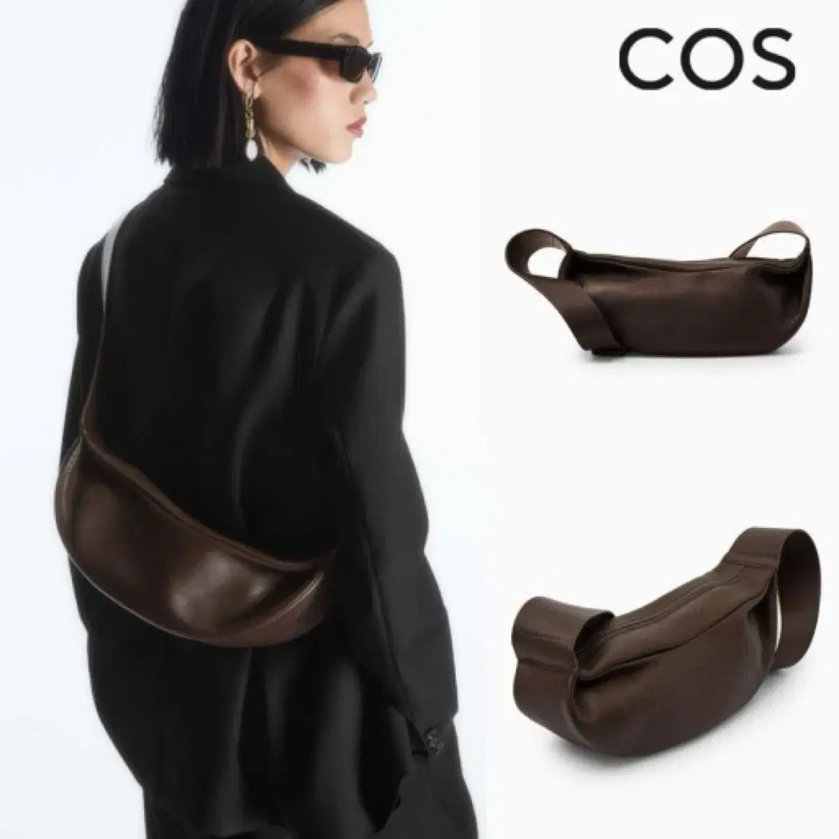 Cos swing cross body bag BROWN